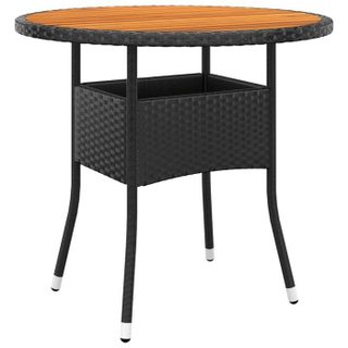 Vidaxl Table de jardin Ø80x75 cm Résine tressée et bois dacacia Noir 310608