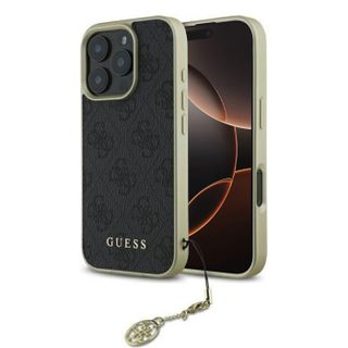 Coque pour iPhone 16 Pro Max - Guess Hardcase 4G Charms Collection (GUHCP16XGF4GGR) - Noir