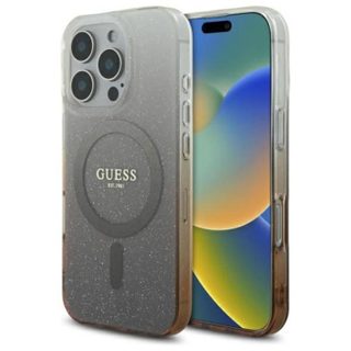Coque Guess IML Glitter Gradient MagSafe pour iPhone 16 Pro Max (marron)