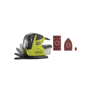 RYOBI - Ponceuse multifonction 180W - 6000-12000 osc/min + sac & 30 abrasifs (10x1/3 feuille 10 triangles 10 doigts) - RMS180-SA30