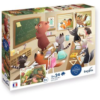 2 Puzzles - SENTOSPHERE - 24 pièces - Vive lEcole - Observation - Mémoire - Logique - Dès 3 ans
