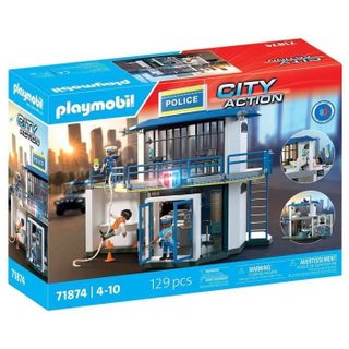 Playmobil 71874 Poste de police avec salle de recherches Les policiers City Action 129 pièces dès 4 ans
