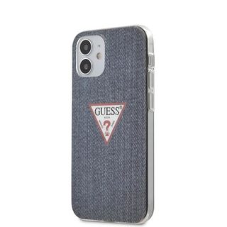 Guess Denim Triangle Dk - Etui iPhone 12 Mini (bleu foncé) - 3700740481875