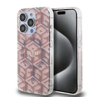 Coque Guess IML GCube MagSafe pour iPhone 15 Pro Max - Pink