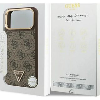 Guess 4G Triangle Logo Case with MagSafe for iPhone 17 Pro Max 6.9 Brown Gold - GUHMP17XP4GTDGMW