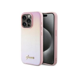 Coque Rigide Guess Guhcp14Lpsairsp Pour Iphone 14 Pro 6.1 Rose/Rose Motif Saffiano Irisé