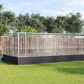Vidaxl Volière avec extension argenté 725x307x212 cm acier
