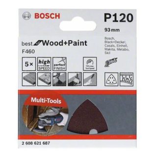 Feuille abrasive - BOSCH PROFESSIONAL - F460 - 93 mm - Grain 180 - Bois et peinture