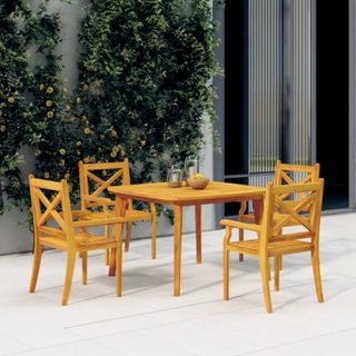 vidaXL Table de jardin 110x110x75 cm Bois dacacia solide 310302