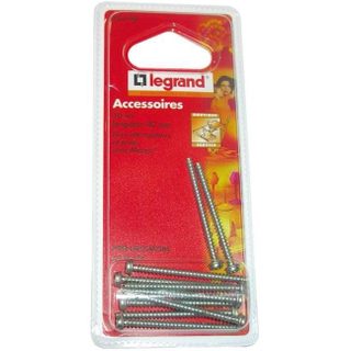 Lot de 10 vis longues Mosaïc LEGRAND. - Longueur : 40 mm.Pour encastrement profond
