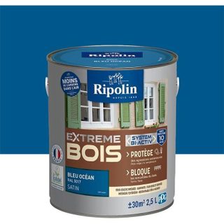RIPOLIN PROTECTION EXTREME BOIS BLEU OCEAN RAL 5 Satin 25 L