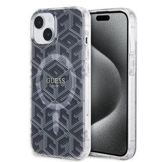 Coque Guess IML GCube MagSafe pour iPhone 15 - Black