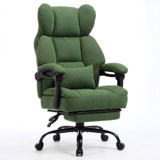 GTPLAYER Chaise de gamingavec repose-pieds et soutien lombairesiège à ressortsCorde Vert