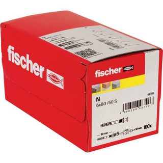 Cheville à frapper en plastique Fischer 048790 6 mm N 6 x 80 Z GP x100