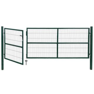 Vidaxl Portail de clôture - 350x120 cm - Acier - Vert - Battant