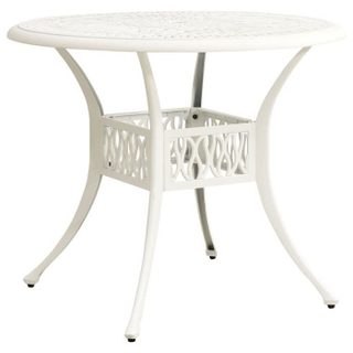 Table de jardin - vidaXL - 90x90 cm - Aluminium coulé - Blanc - 4 personnes - Rond