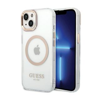 Coque Guess Metal Outline MagSafe pour iPhone 15 Plus - Gold