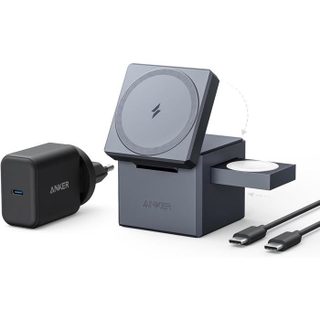 Anker Cube de charge 3-en-1 MagSafe 15W pour iPhone Apple Watch et AirPods — bloc 30W + câble 150 cm