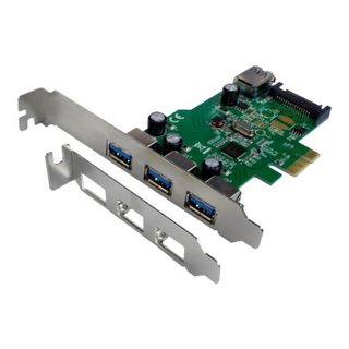 Connectland Adaptateur USB - ConnectLand - PCIE-USB3-3 Plus 1P-RENESAS - PCIe 2.0 - USB 3.0 x 4 - Profil bas