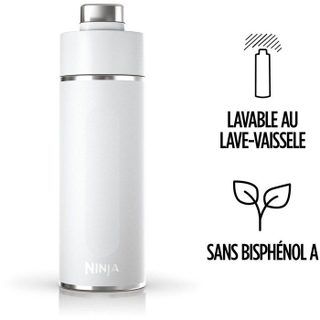 Gourde isotherme Thirsti - NINJA - Blanche - 530 ml - Acier inoxydable