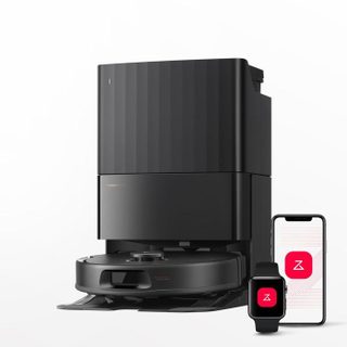 ROBOROCK QREVO 5AE - Aspirateur Robot Laveur avec Station - Puissance 12000 Pa - Serpillières FlexiArm - Double Anti-emmêlement