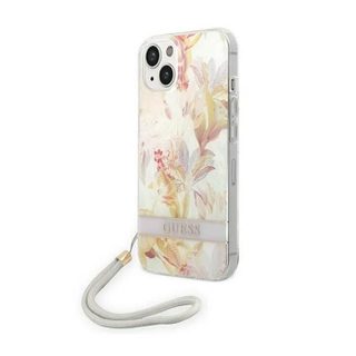 Guess Flower Cord - Coque pour iPhone 14 Plus (Violet) - 3666339093921
