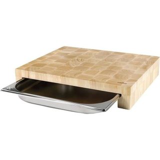 Lacor Planche à découper bois 41,5 x 34 cm + bac inox 60592