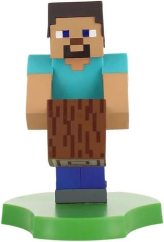 Figurine Minecraft Steve - EXQUISITE GAMING - Cable Guys - Support écouteurs smartphone ou petit accessoire - 20 cm