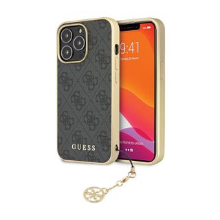 Guess 4G Charms Collection - Coque pour iPhone 14 Pro (Gris)