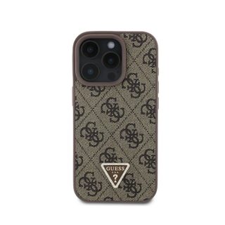 Coque pour Apple iPhone 16 Pro Édition 4G Strass Triangle Métallisé Guess Noir