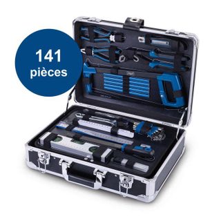 Mallette à outils SCHEPPACH - TB200 - 141 pièces - Outils en acier chrome vanadium - Mallette en aluminium