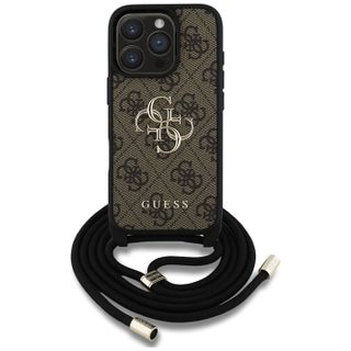 Coque Guess Hardcase 4G Big Logo avec cordon pour iPhone 16 Pro Max - Brown