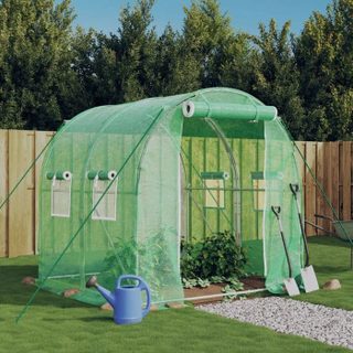 Vidaxl Serre avec cadre en acier vert 4 m² 2x2x2 m