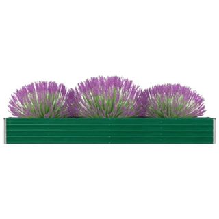 vidaXL Lit Surélevé Pot de Fleurs Bac à Plante Pot de Plante Bac de Fleurs Jardinière Jardin Extérieur 320x40x45 cm Acier 47053