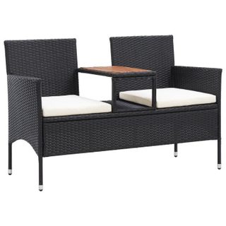 Vidaxl Banc de jardin 2places et table à thé 143cm Résine tressée