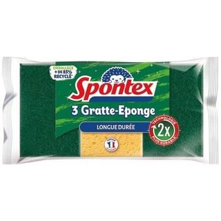 Spontex Éponges - Lot de 3 - Grattante longue durée
