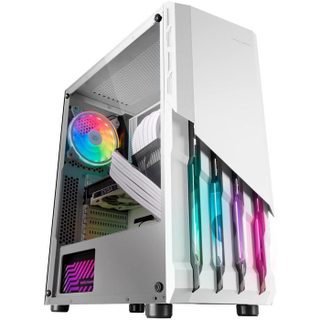 Mars Gaming Boîtier ATX Mars Gaming MC-X2 Blanco Caja PC Gaming ATX Frontal Acero FRGB 2 Ventiladores 12cm FRGB Ventana Lateral Completa