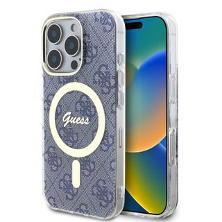 Coque Guess IML 4G MagSafe pour iPhone 16 Pro Max - Blue