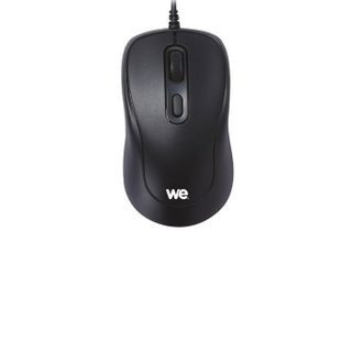 Souris filaire optique WE 1600DPI ambidextre connexion USB longueur câble 1.5m grande taille 112*63*32.5mm noir