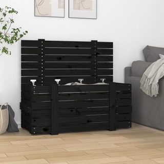 vidaXL Boîte de rangement Noir 91x40 5x42 cm Bois massif de pin 825002