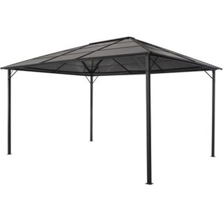 vidaXL Tonnelle avec toit Aluminium 4x3x26 m Noir