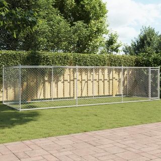 Vidaxl Cage pour chien avec porte - Gris 6x2x1,5 m