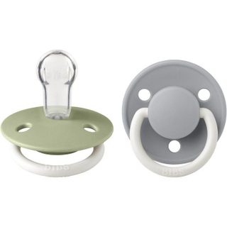 Sucette bébé - BIBS - DeLux - Embout rond - Pack de 2 - Silicone - Taille unique phosphorescent Sage Cloud