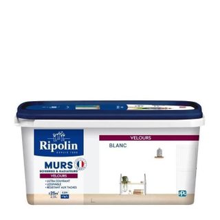 RIPOLIN Peinture Blanc Velours pour Murs Boiseries Radiateurs - Blanc