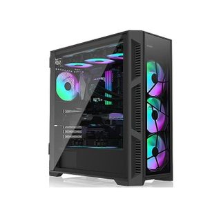 RAIJINTEK Ponos Ultra TG4 E-atx Boîtier PC Mid Tower PC Ouverture du Panneau Latéral en Verre Trempé Pré-installé 4 Ventilateurs Argb