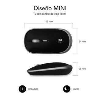 Souris sans fil Subblim Mini / Jusquà 1600 DPI / Gris sidéral