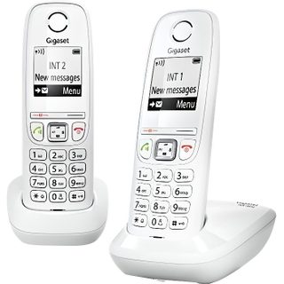 Gigaset AS405 Duo – Téléphone sans fil DECT/GAP blanc  2 combinés affichage ID dappelant