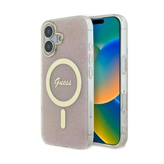 Coque rigide MagSafe Guess rose pour iPhone 16 Plus