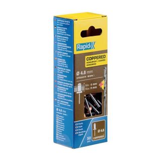 Rivets cuivre Ø48 x 12mm - RAPID - Rivets aveugles pour placo et paroies creuses - Boîte 50 + 1 Forêt - (5001467)
