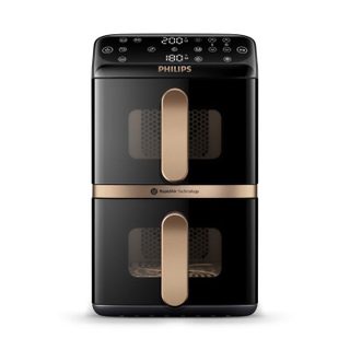 Friteuse sans huile (Airfryer) - PHILIPS - NA462/70 - Double panier vertical - 10 L - 2750 W